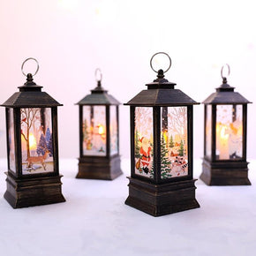 Petite maison du pêre Noël à bougie lumière LED